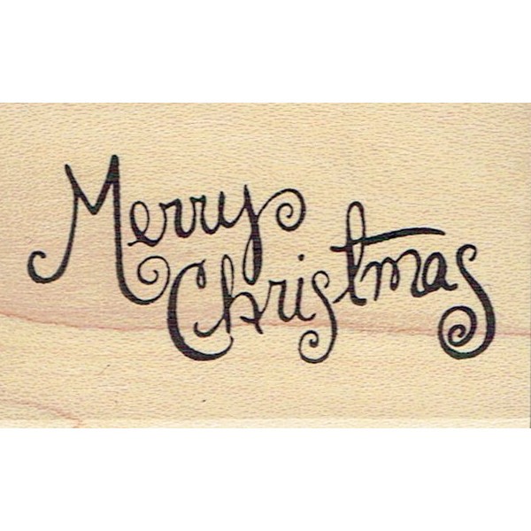 Paper Salon Wood-Mounted Rubberstamp Merry Christmas
