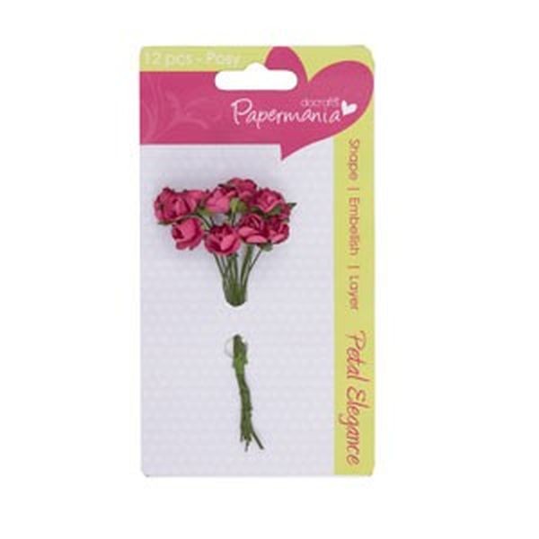 Papermania Paper Posy Petal Elegance Deep Pink Rose