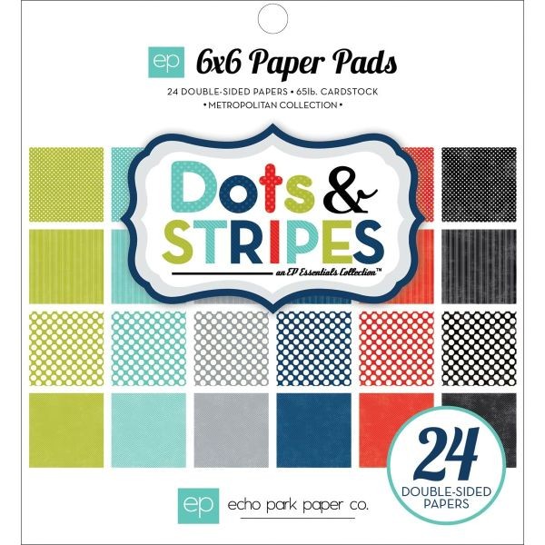 Echo Park Dots & Stripes Paper Pad Metropolitan Collection