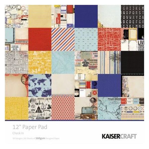 Kaisercraft Paper Pad 12x12 Check-in