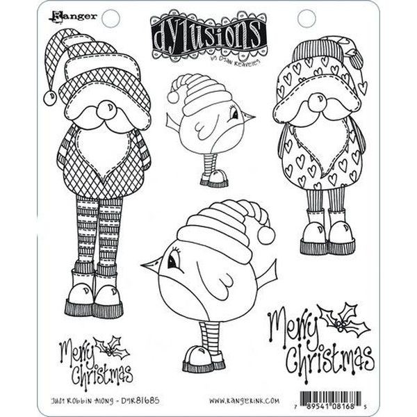 Dylusions Clingstamps Just Robbin Along