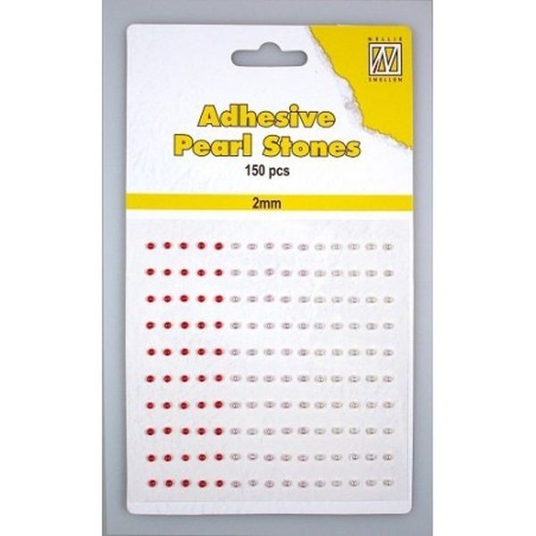 Nellie´s Choice Adhesive Pearls Stones 2mm Red