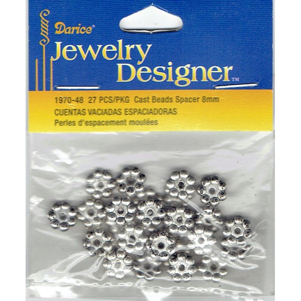 Darice Jewelry Designer Cast Spacer Beads Silver