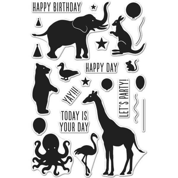 Hero Arts Poly CLEAR Birthday Animal Silhouettes