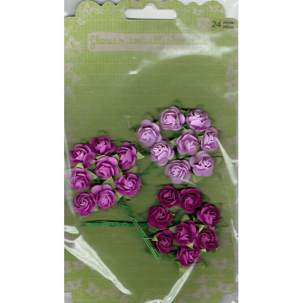 Prima Marketing Flower Embellishments Mini Rose Purples