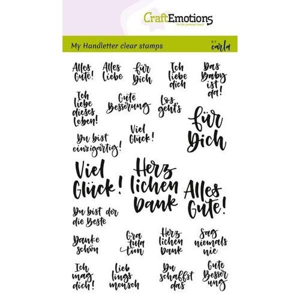 Craft Emotions Clearstamps Handlettering DE div. Texte II