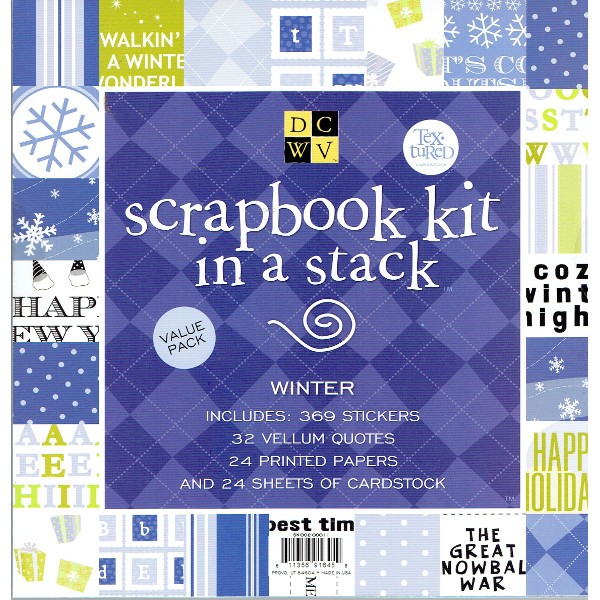 DCWV Scrapbook Kit in a Stack Winter 8x8