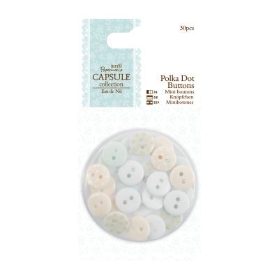Papermania Capsule Eau de Nil Polka Dot Buttons