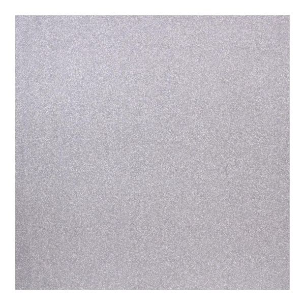 American Crafts POW Glitter Cardstock 12x12 Solid Silver